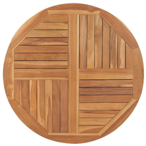 vidaXL Tabletop Natural Teak Solid Teak Wood 35.4 in Diameter Durable