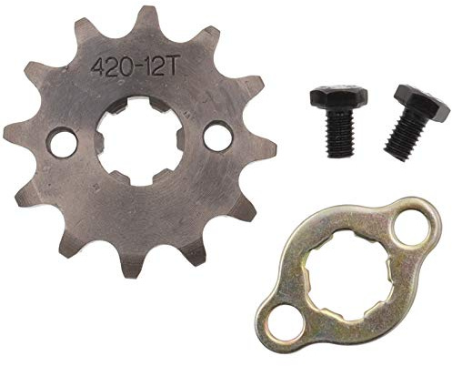 Magkowar Pignone anteriore 420 con piastra di fissaggio per moto da cross (420-17 mm, 12T)