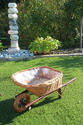 Carriola in vimini per piante, realizzata a mano, vaso in vimini, vaso per piante, vaso per piante, vaso per fiori