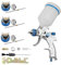 Trintion HVLP Lackierpistole Spritzpistole Kit Sprühpistole 3 Düsen 1,4 mm 1,7 mm 2,0 mm mit 600 ml Plastikbecher Farbsprühsystem für Zäune Decken Wandmalerei etc
