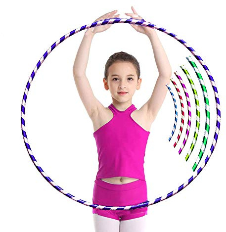 Comfortos Hula Hoop - Adults & Kids PVC Tube Glitter Hoola Hoops Ring for Weight Loss - Ideal for Men & Women - Dancing, Workout, Gymnastics, Gym Exercise Equipment & Fitness - Stripy Multi Colored