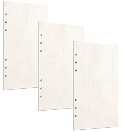 PALUDO 3 Pack A6 Dotted Filler Paper, 135 Sheets/270 Pages, 6-Ring Binder Planner Inserts, Loose Leaf Punched Paper Refill for Filofax A6 Personal Refills Planner Diary