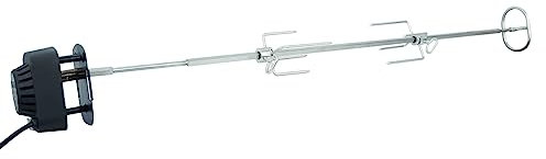 SANTOS motorisierter magnetischer Drehspieß passend für Weber Genesis II Serie 400 - elektrische Gasgrill-Rotisserie - 2 Laufrichtungen - Fleischnadeln