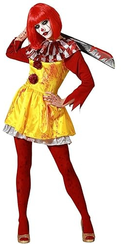 Atosa disfraz payaso amarillo halloween mujer adulto M