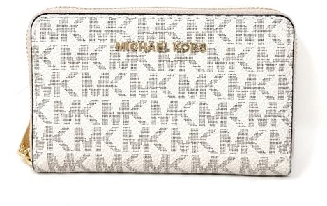 Michael Kors Damen Jet Set Small Zip Around Card Case, Vanilla/Soft Pink, One Size, Vanille/zartes Rosa, Einheitsgröße, Jet Set Small Zip Around Card Case