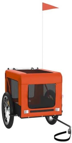 vidaXL Cykelvagn för djur orange och svart oxfordtyg och järn