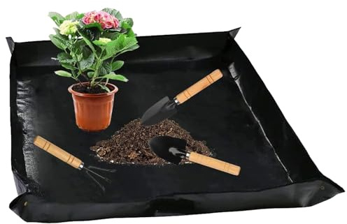 KOAHDE Tappetino per Rinvaso di Piante,Tappetino per Piante da Giardino,Tappetino per Piante da Giardino Impermeabile,Tappetino da Giardinaggio per Rinvaso,Tappetino per Piante Pieghevole,Nero