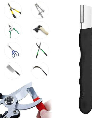 Lonsy Affûteur Rapide Portable, affûteur de Lame d'outil de Jardin Polyvalent pour Couteau, sécateurs, élagueurs, cisailles à Haies, Ciseaux, Hache, hachette, machette, etc. (Noir)