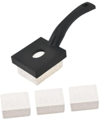 Colcolo Juego de cepillos de limpieza para barbacoa, piedra de fregar con orificio para colgar, herramienta para barbacoa fácil de usar, freidora para piscina