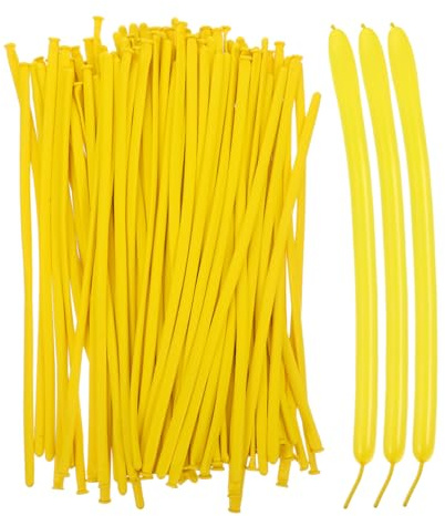 UPKOCH para Modelar y Decorar 100 Globos Largos Amarillos de Látex en Bodas y Compromisos, Adecuado para Decoraciones Creativas y Fiestas