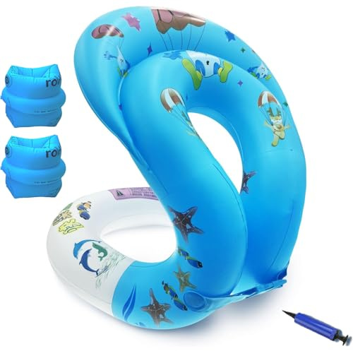 Ensemble de 3 Gilet Natation Piscine, Giacca da Nuoto Gonflable, avec Une Paire de Brassards Gonflable, adapté aux Enfants (S)