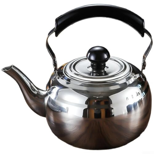 Teiera professionale in acciaio inox con filtro integrato per tè sfuso, materiale ispessito per uso a lungo termine in ospitalità e casa (argento)
