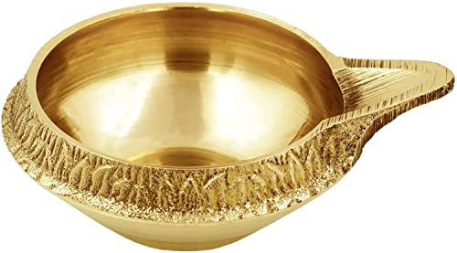 Zap Impex Lampe à huile traditionnelle en laiton - Fabriquée à la main - Décoration de festival indien Diya pour la maison (1)