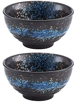 HEMOTON 2pezzi Ciotole Giapponesi Ciotole Per Zuppa e Insalate Vintage Facili e Resistenti Per Ramen e Casalinghi