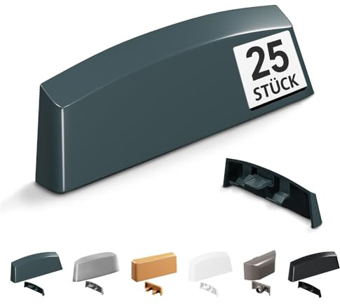 VOOXA Lot de 25 capuchons pour fente d'eau de fenêtre, 45 mm, gris anthracite RAL7016, pour fraisage de fente de 29-33 x 4,6-5 mm