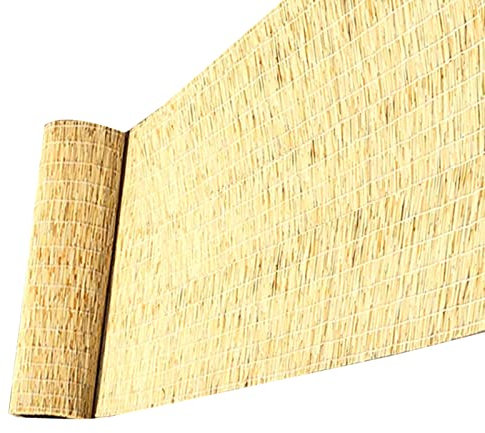 Schilfrohrmatte Sichtschutz Strohmatte Gartenzaun Windschutz für Haus, Garten und Balkon - Windschutz und Sonnenschutz,WoodColor-1.3x30m(4.2x98.4ft)