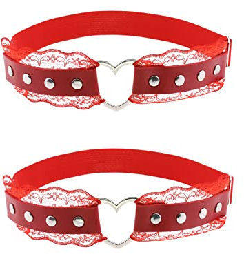 alisikee Damen Yao-Strumpfband 032 Modischer Strumpfgürtel, rot, One Size
