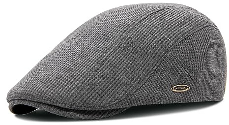 YAMEIZE Retro platt mössa cabbie vinter – fodrad justerbar nyhetsboy-hatt för kvinnor män murgröna mössa varm trendig bomull baskrar peaky platt mössa toppmössa körning, GRÅ, 56/58 cm