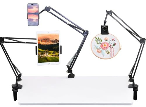 Tablet Ständer, Tablet Halterungum, 360 Grad drehbar, Metall-Tablet-Halterung, Handy-Ständer für iPad/iPhoneX/iPad Pro oder andere 4,5~13 Zoll Geräte (schwarz)