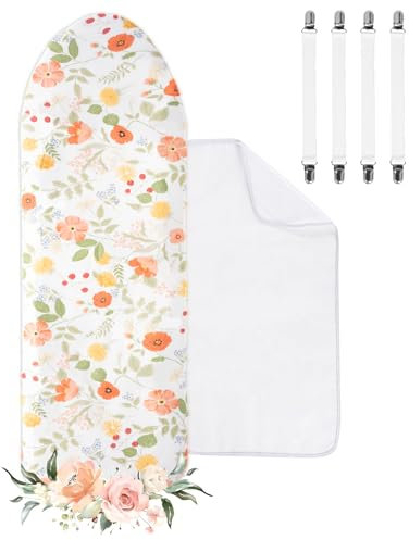 BillyBath Copriasse da stiro, rivestimento per asse da stiro, 100% cotone, rivestimento turbo ispessito, adatto per asse da stiro da 110 – 125 x 30 – 42 cm