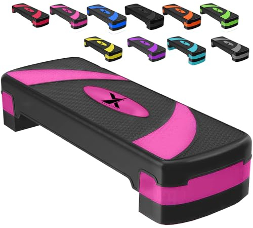 Xn8 Sports Steppers for Exercise Workout Adjustable Height 10cm 15 cm 20cm Sturdy Exercise Step for Gym, Aerobic Steps, Cardio Exercise and Stretching- Exercise Stepper for Home