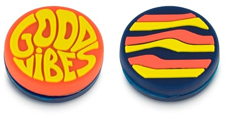 Get A Grip Tennis Dampeners – Vibration Dampener for Tennis Rackets – Shock Absorbing, Reduce String Vibration & Improve Feel – Fun, Retro Designs – Tennis Accessories Gift (Good Vibes Only)