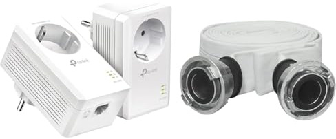 TP-Link TL-PA7017P KIT - AV1000 Gigabit Passthrough Powerline Starter Kit & TP-Link TL-PA7017P AV1000 Gigabit Powerline-adapter med eluttag (1x Gigabit-port, Plug and Play, energisparande)