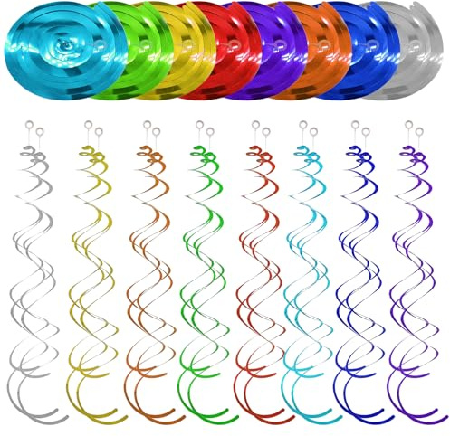 48 Pezzi Decorazioni a Spirale Multicolore Appendere Turbinanti Ghirlande Decorazioni Pendenti a Spirale per Compleanno Festa Matrimonio Halloween Natale (8 Colori)
