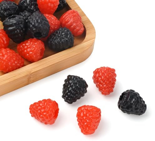 HUIANER 20Pcs Artificial Raspberry Fake Simulation Fruit Lifelike Raspberries for Wedding Table Centerpieces Basket Display Home Kitchen Decor Photography Props