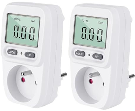 KETLER - MS216TOP - 2 X Compteurs électriques prises mobiles (2 pcs) - Wattmètre - 16 A / 3600 W - Prises France - Multifonctions