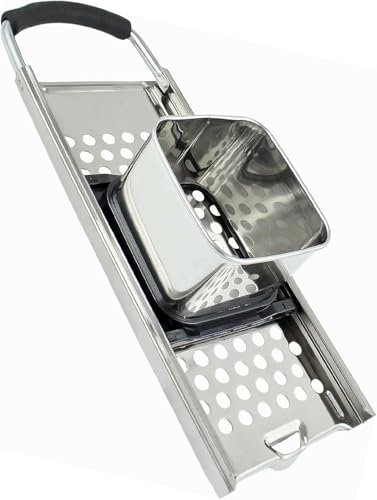 Kezidhp Affettatrice per spätzle, in acciaio inox con manico in gomma, per patate, raschietto per spätzle, filtro per spätzle, lavabile in lavastoviglie, per tutti i vasi fino a Ø 30 cm
