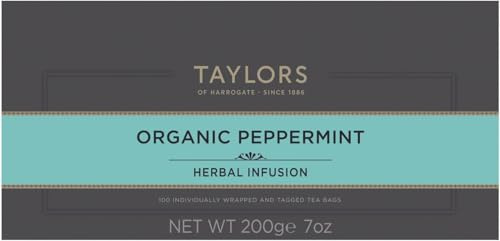 Taylors of Harrogate Peppermint Tea Bags (Pack of 1, Total 100 Individually Wrapped Teabags)