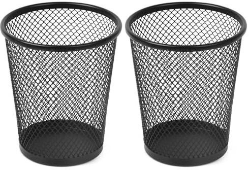 lohey 2PCS Metal Mesh Pen Holder, Tidy Desk Organizer Pencil Pen Pot for Office, Home, Classroom, Stationary Supplies