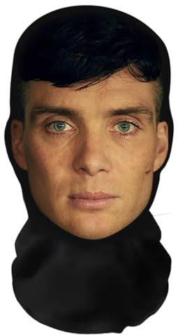 Masque intégral Tommy Shelby réaliste avec impression 3D - Respirant, léger et confortable - Idéal pour cosplay, fêtes, Halloween, carnaval et événements