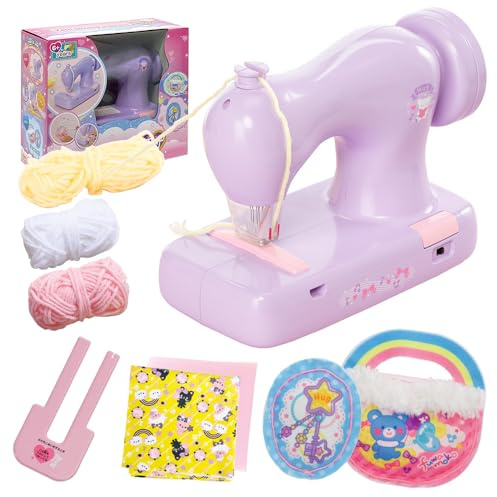 AXE YAMAZAKI Hug Yarn Sewing Machine for Kids,Beginner-friendly,Junior learning sewing machine great for kids crafts,toy,Easy Sewing,Birthday Girls 6+years age