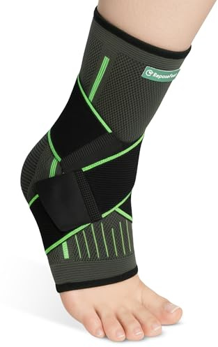 ReposeFeet Tobillera para Esguince – Soporte Tobillo con Compresión Estabilizadora Ajustable – Ideal para Recuperación y Deporte – Hombre y Mujer (L)