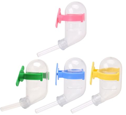 jojofuny Hamster Water Bottles 4pcs 60ml Anti-leakage Plastic Color Small Animal Waterers Color Suitable for Travel and Pet Cages