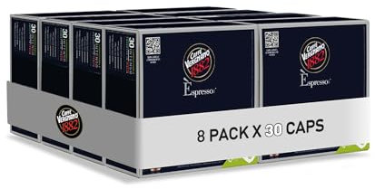 Caffè Vergnano 1882 Èspresso Capsule Caffè Compatibili Nespresso Compostabili, Intenso - 8 confezioni da 30 capsule (totale 240)