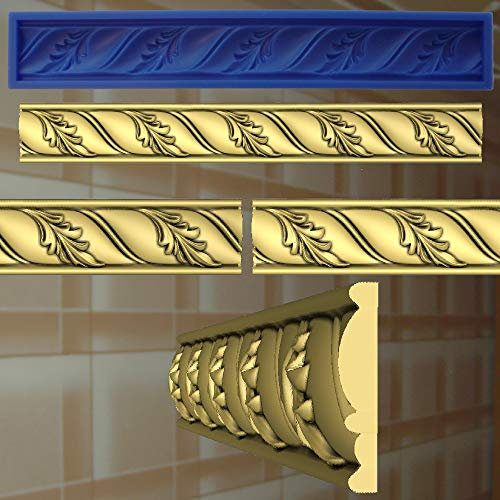 Stuck Profile Kautschuk Negativform Gießform Gips Relief Deckenverzierung (337)