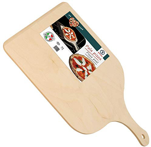 REPLOOD Pala Tagliere Vassoio per Pizza in Legno di Betulla 30 x 42 Cm con Impugnatura
