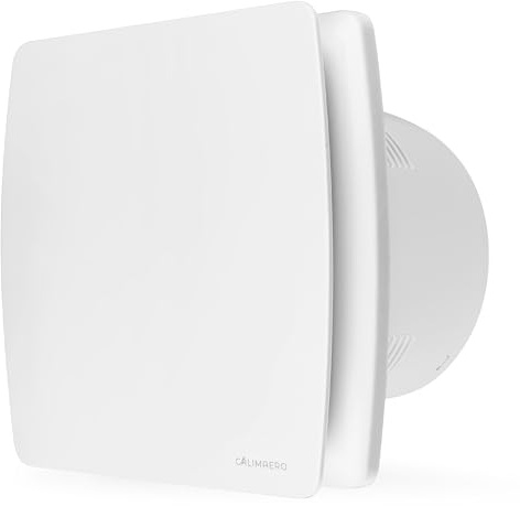 calimaero® BREEZE Aspiratore Bagno 150mm Con overrun e Valvola di non ritorno, Ventilatore da bagno con sensore di umidità, Efficienza energetica, Silenzioso, Plastica 18W, 240m³/h, 35db, Ipx4,