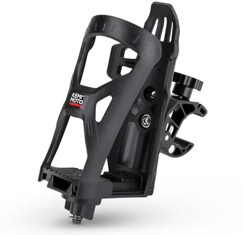 KEMIMOTO Fahrrad Flaschenhalter, Getränkehalter Fahrrad, Trinkflaschenhalter mit 1.5-4cm Metallklemme, [2024 Einstellbare Größe] Wasserflaschenhalter für MTB, Roller, Rollstuhl, Motorrad, Kinderwagen