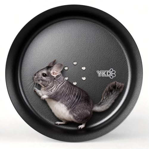 15 Silent Chinchillas Exercise Wheel, Aluminum Alloy Noiseless Running Wheel for Syrian Hamsters, Hedgehogs, Squirrels and Small Pets (Black)
