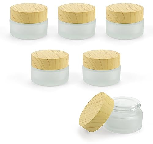 Döschen mit Deckel, DEANKEJI 6 Stück Cremedose Leer, 20ml Salbentiegel Glas, Wiederverwendbar Reise Kosmetik Behälter für Cremes, Kosmetikaufbewahrung, Lotionen