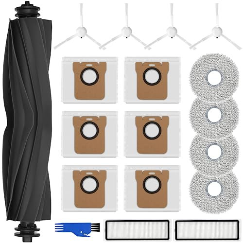 Kit d'accessoires pour dreame L10s Ultra/Xiaomi X20+/L10 Ultra, 6 Sac d'Aspirateur Anti-poussière 4 Chiffon Lavable 4 brosses latérales 2 Filtres 1 Brosse Principale