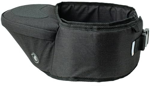 Hippychick Hipseat - Portabebés ligero que ahorra espalda, correa ajustable, puede llevar niños de 6 a 36 meses, color negro mezclilla