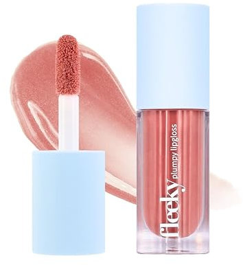 fleeky Lipgloss - Volume Lip Plumper für voller wirkende Lippen - Feuchtigkeitsspendende Lippenpflege mit glanzvollem Finish - Rose Nude, Toffee Brown, Cherry Red (Rose Nude)