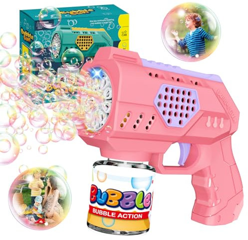 PANACARE Kinder Seifenblasenpistole, elektrisches Seifenblasenspielzeug 10000+ Blasen mit Seifenblasenlösung, Outdoor Kinder Geschenk für Geburtstag/Party/Hochzeit, Bubble Gun