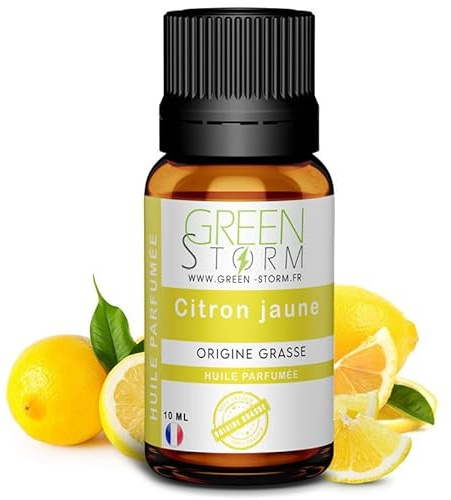 Huile Essentielle Vapfusion Citron jaune 10 ml - Diffusion, Cosmétique, Massage, Bain aromatique - DIY Bougie, Savon, Crème, Huile, Lotion - Peau Cheveux Green-Storm