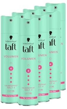 Schwarzkopf Taft Hårspray volym (8 x 250 ml), stadga 4 hårstyling, hårspray för fint hår, volymhårspray, vegansk formel*